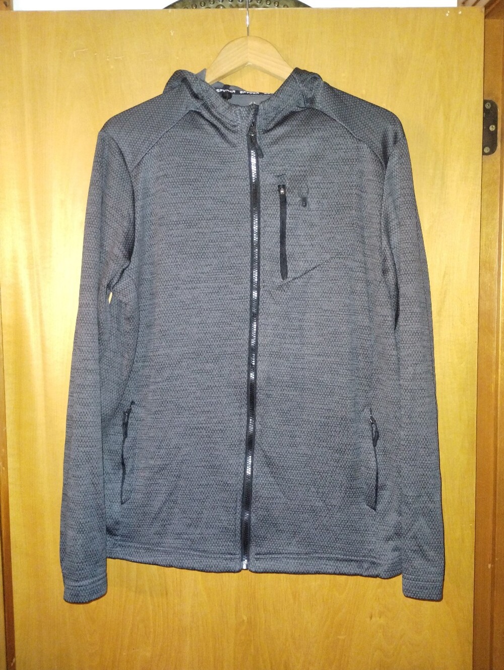 Spyder Quilted Full-Zip Hooded Jacket - Gray
